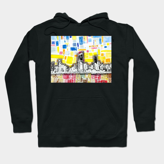 Contemporary Brisbane Cityscape Hoodie by annaleebeer